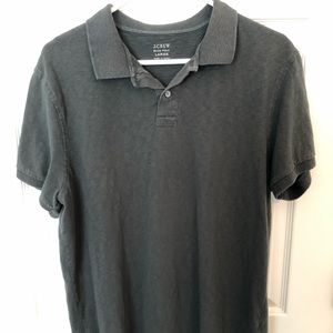 J. Crew Slub Polo Shirt Charcoal Large